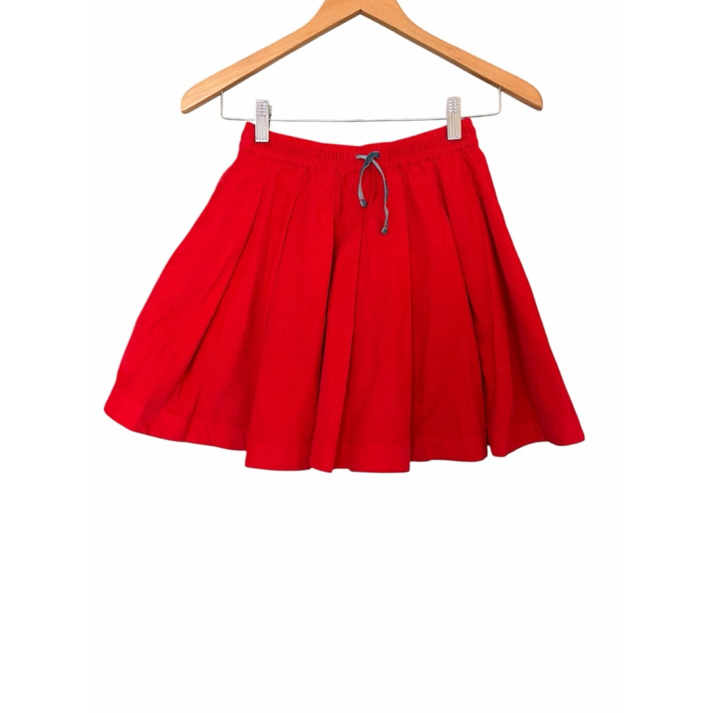 Mini Boden Red Micro Corduroy Pleated A line skirt‎ NWT size 10-11 yr Girl